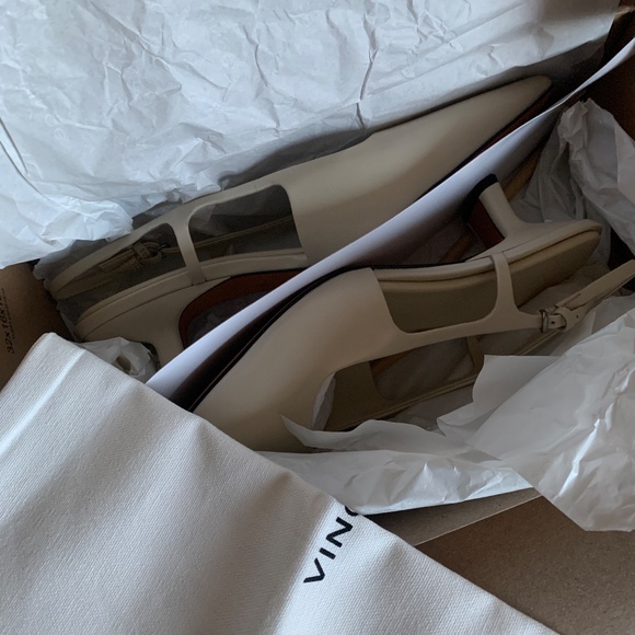 *NWT* Vince Bianca Slingback Leather Heels - Ivory - 7.5 - Picture 3 of 5